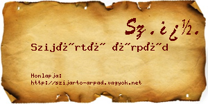 Szijártó Árpád névjegykártya