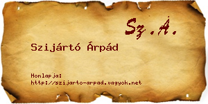 Szijártó Árpád névjegykártya